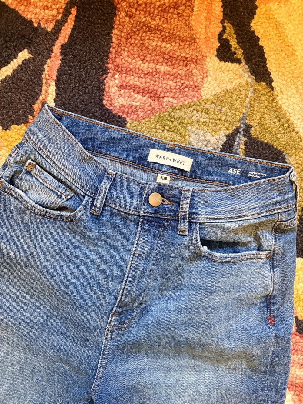 Warp + Weft ASE High-Rise Blue Denim Jeans